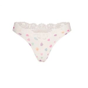Skims Fits Everybody Lace Thong Marble Candy Heart